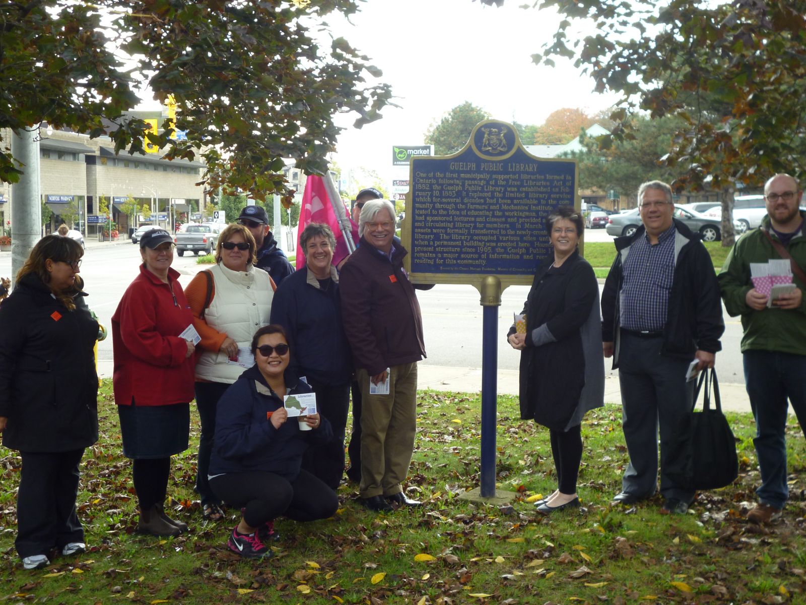 In Front of Guelph Public Library's Plaque